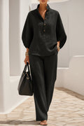 Women’s Casual Shirt and Full-Length Pants Set