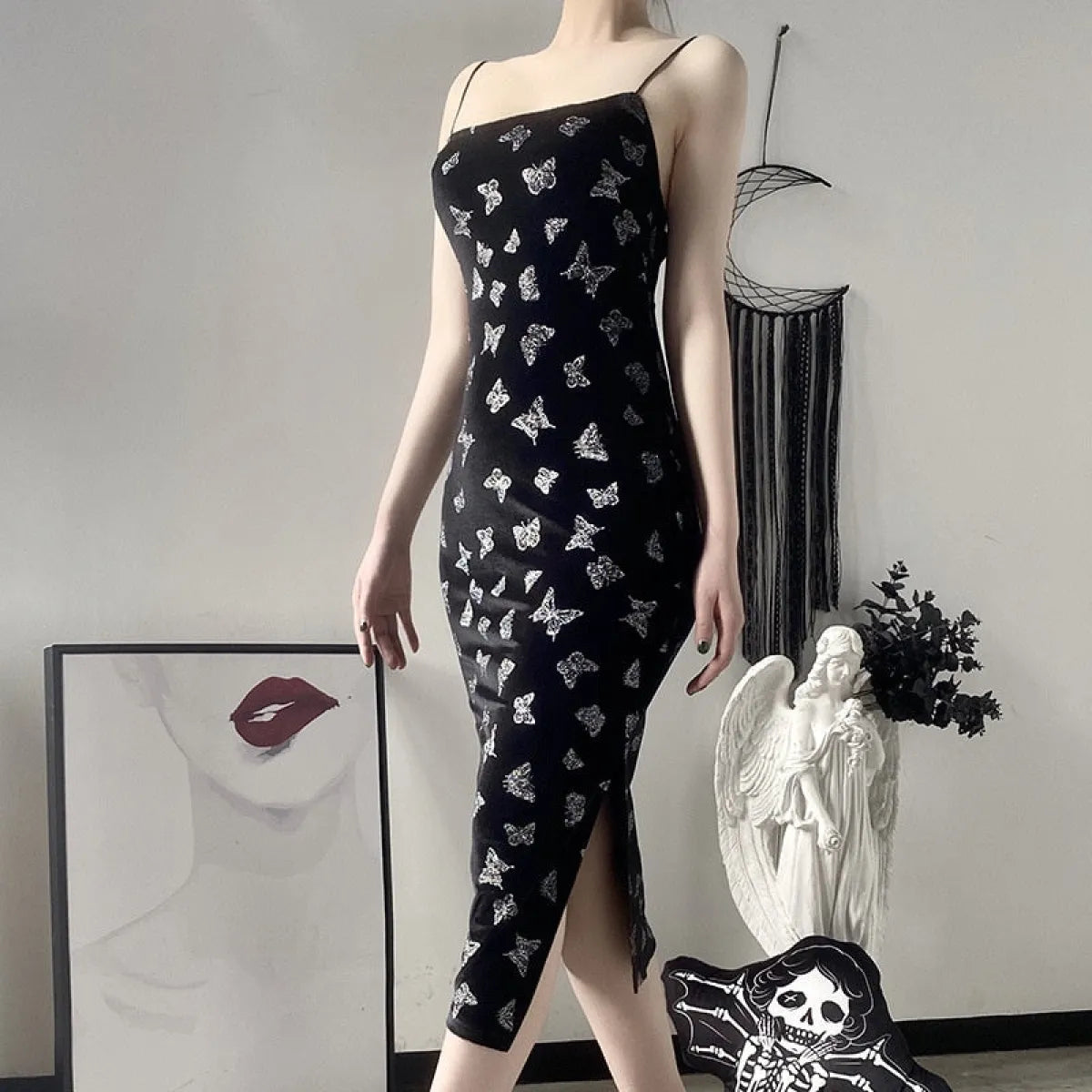 Black Gothic Lolita Midi