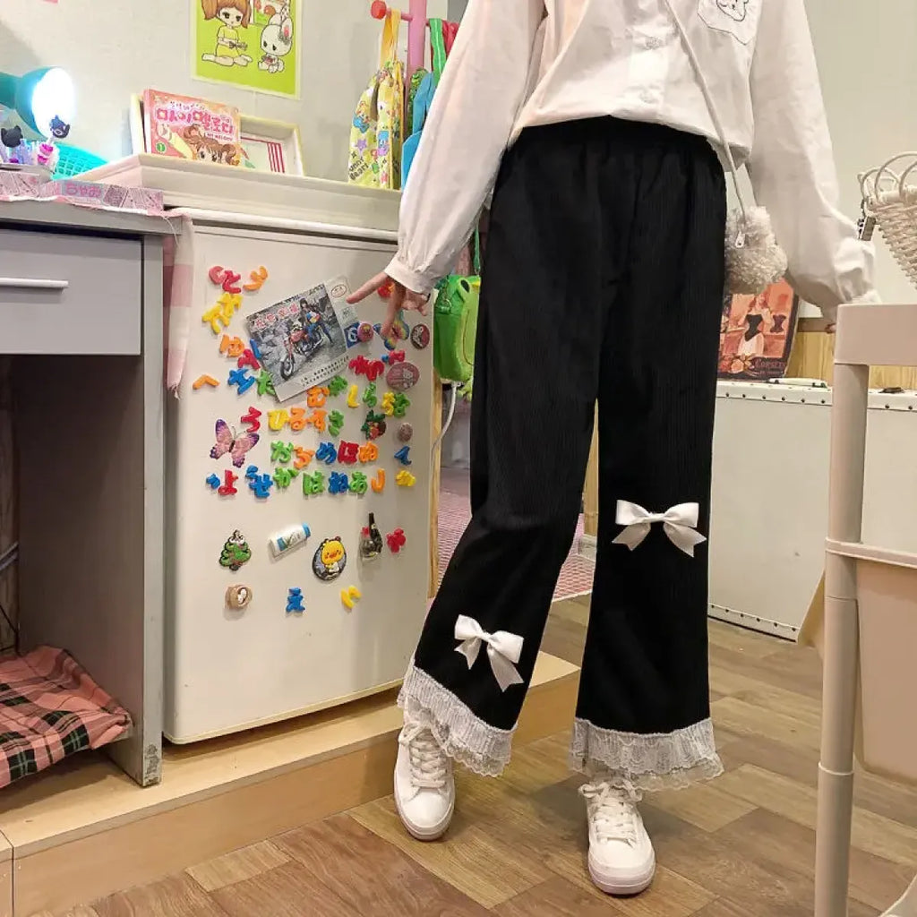 Kawaii High Waist Corduroy Lolita Pants