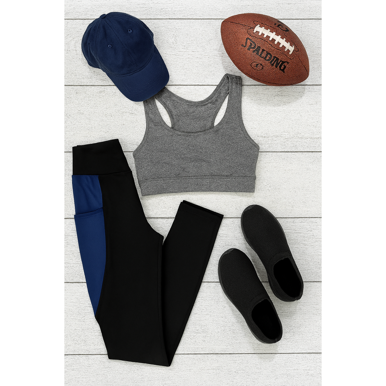 Billie- Blue Panel Full Length Leggings
