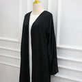 Lace Cuff Crinkle Open Abaya(MOA328)