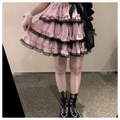 Lace Mini Cake Lolita Skirt – High Waist Ruffle Bow Detail