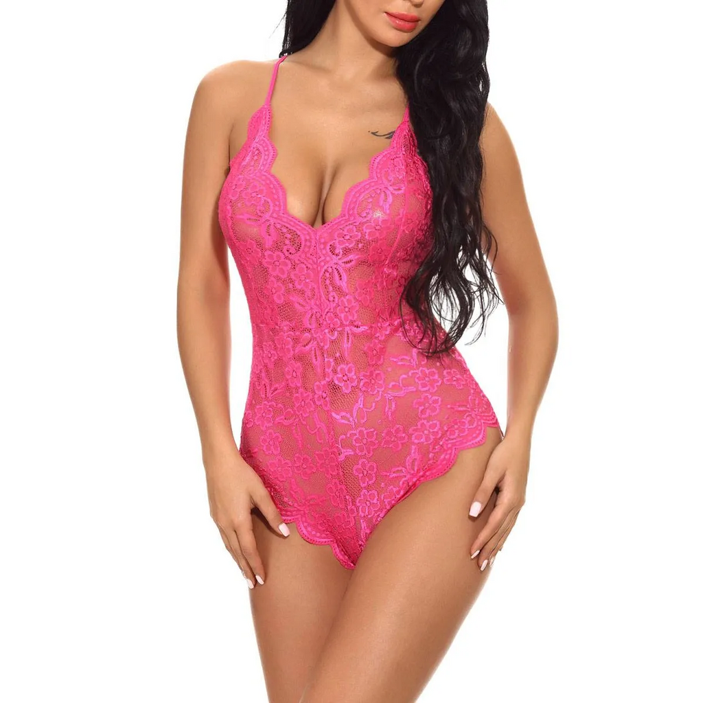 Lace V-Neck One Piece Teddies