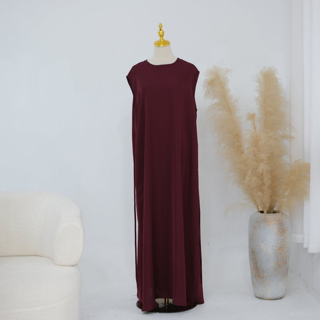 Lace-Trim Nida 3-Piece Abaya Set(MOA330)