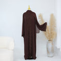 Lace-Trim Nida 3-Piece Abaya Set(MOA330)
