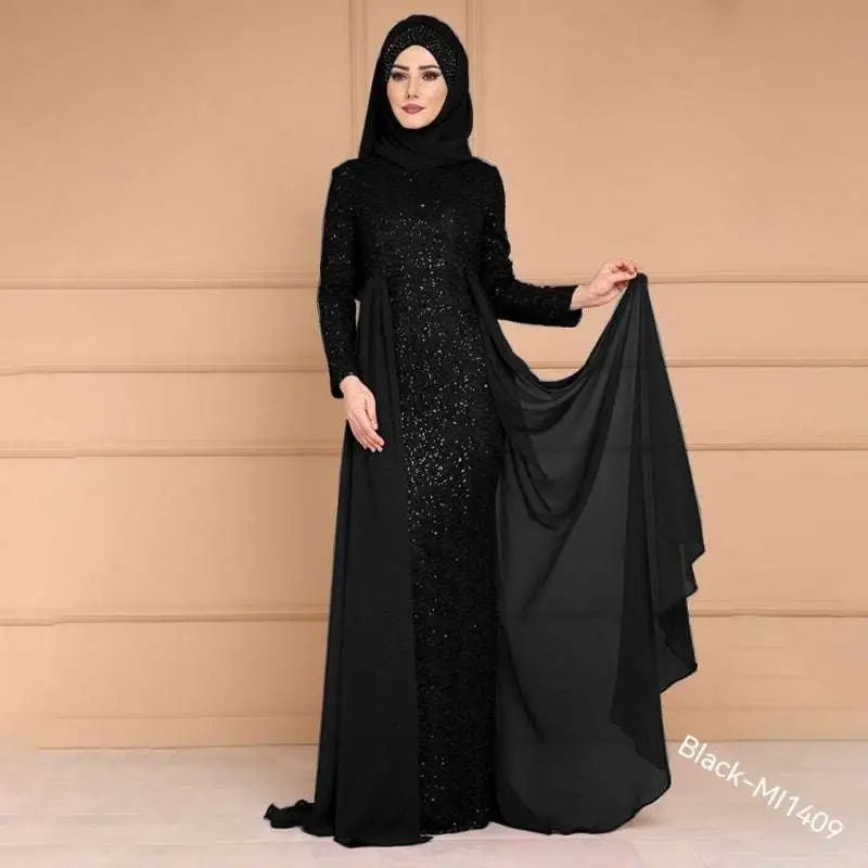 Noble Elegant Slim Purple Sequined Evening Gown