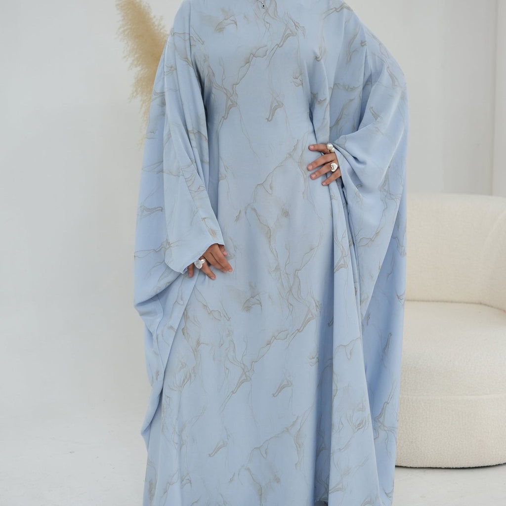 Print Batwing Sleeve Maxi Dress(MA446)
