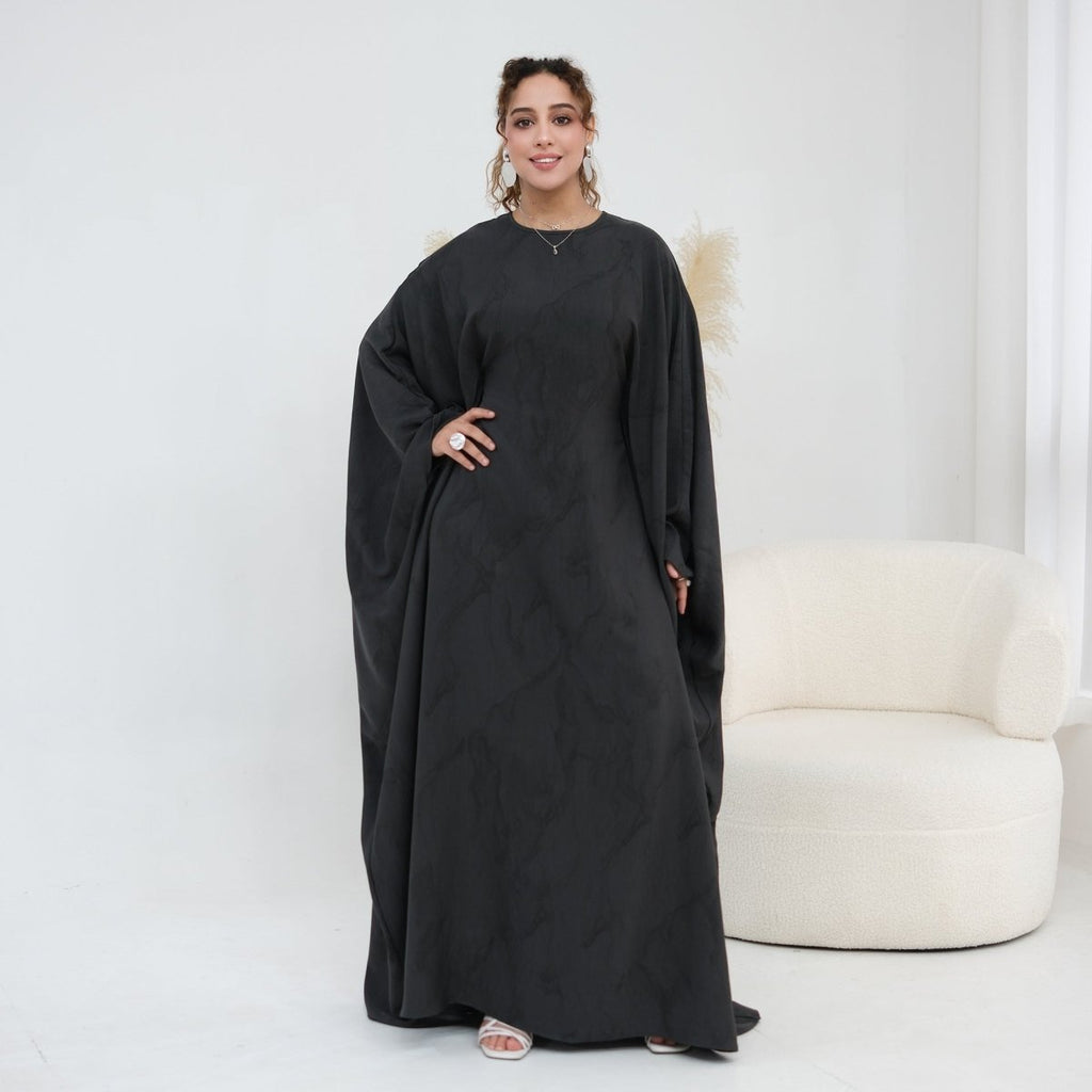 Print Batwing Sleeve Maxi Dress(MA446)