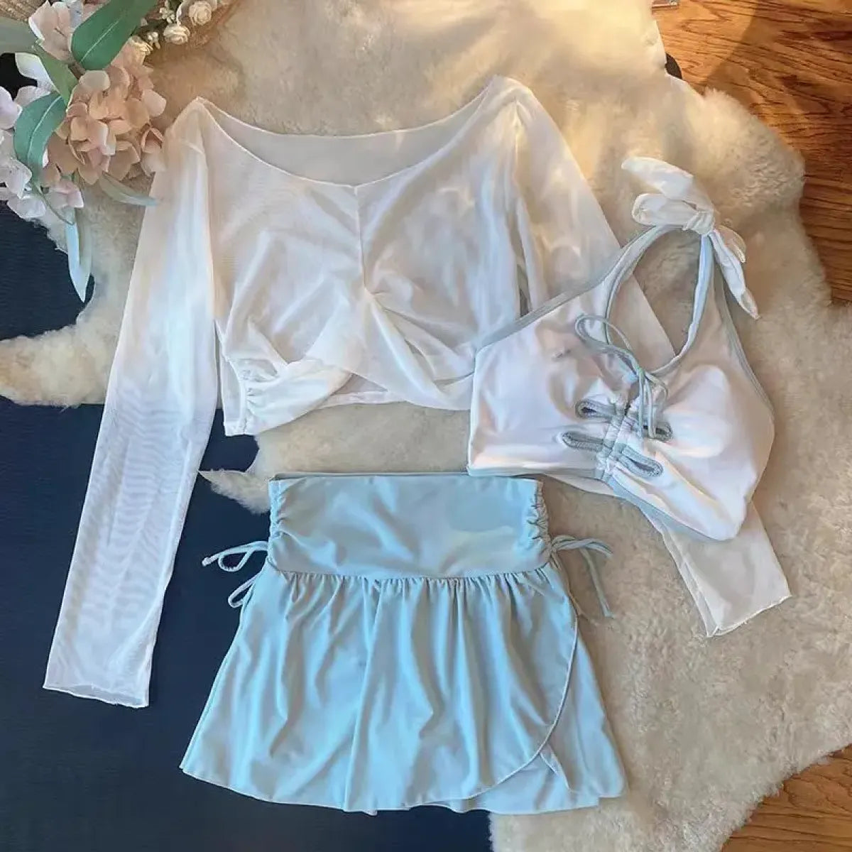 Ruffle Mini Skirt Bikini Set – Korean Sweet 3-Piece Swimsuit