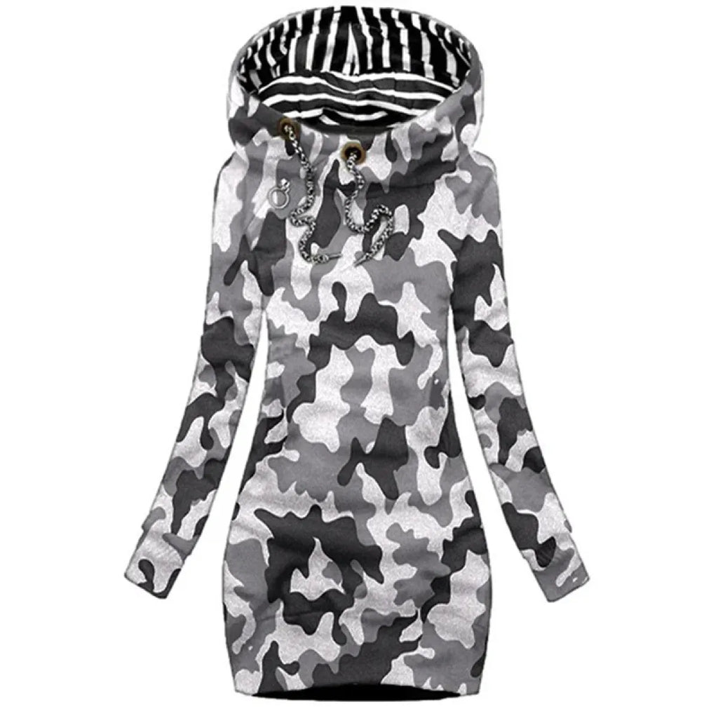 Casual Sweater Dress - Slim Fit Long Sleeve Pullover Sweatshirt