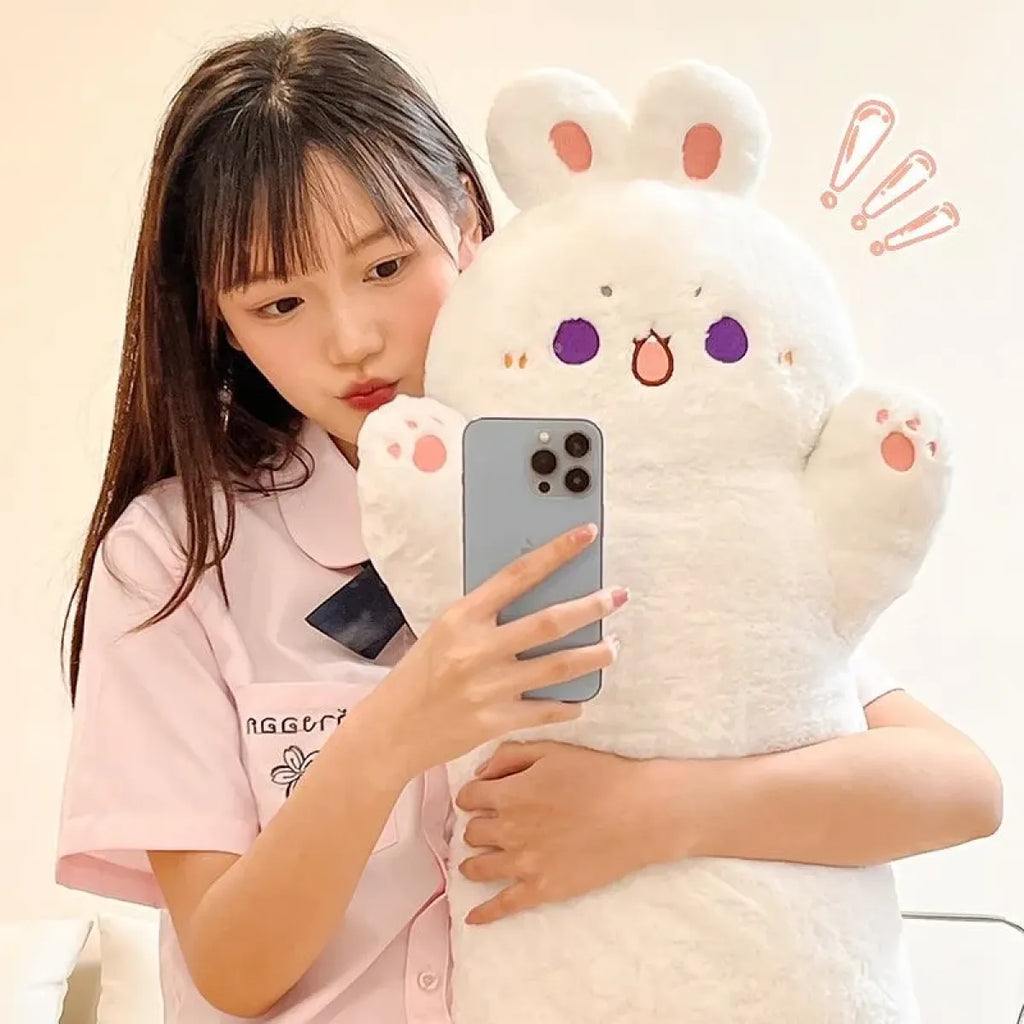 Kawaii Taiyaki Cat Plush Pillow – 80cm Soft Stuffed Animal