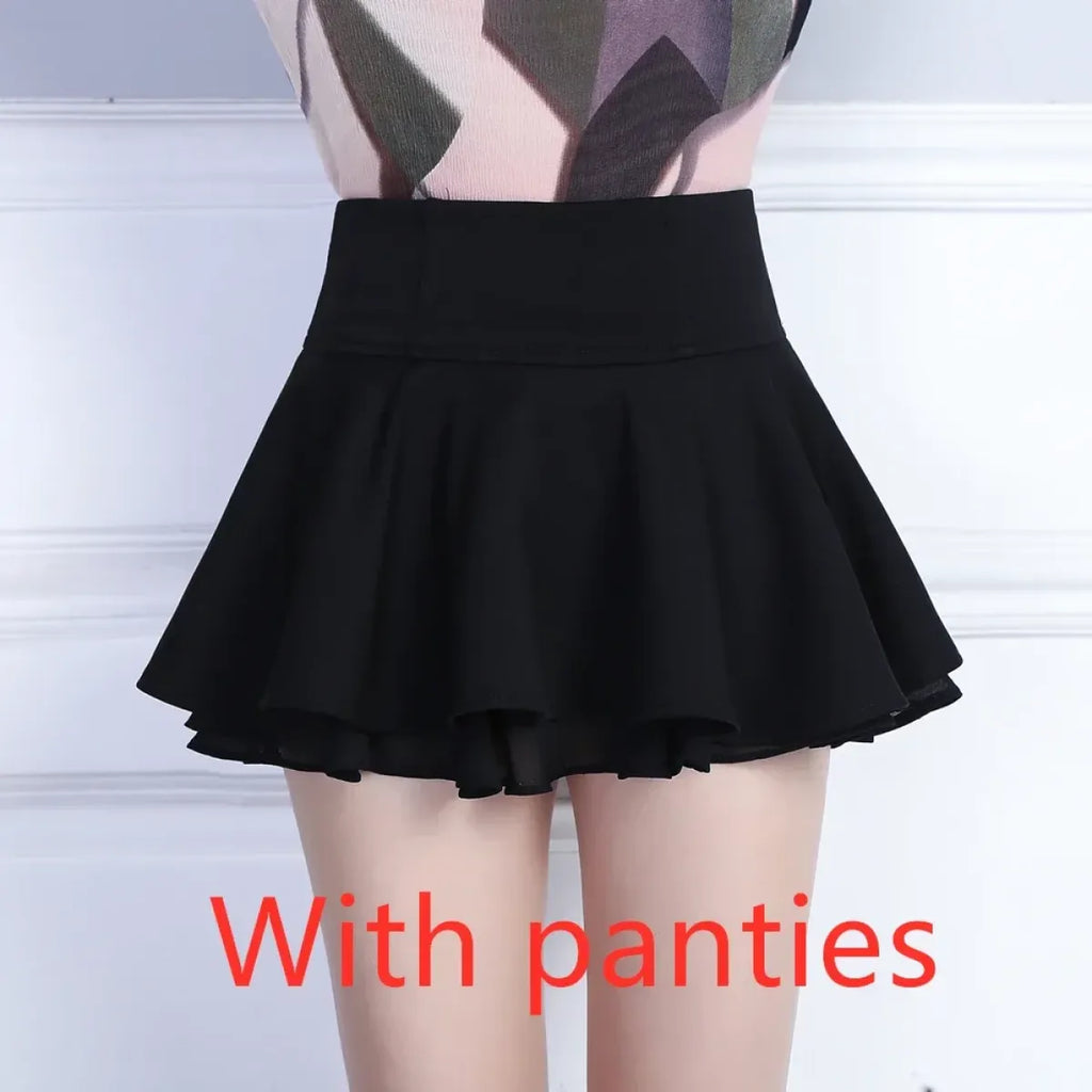 White Flared Kawaii Skater Skirt – High Waist Mini for Summer Looks