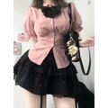 Sexy White Korean Fashion Blouse - Harajuku Chic Slim Top
