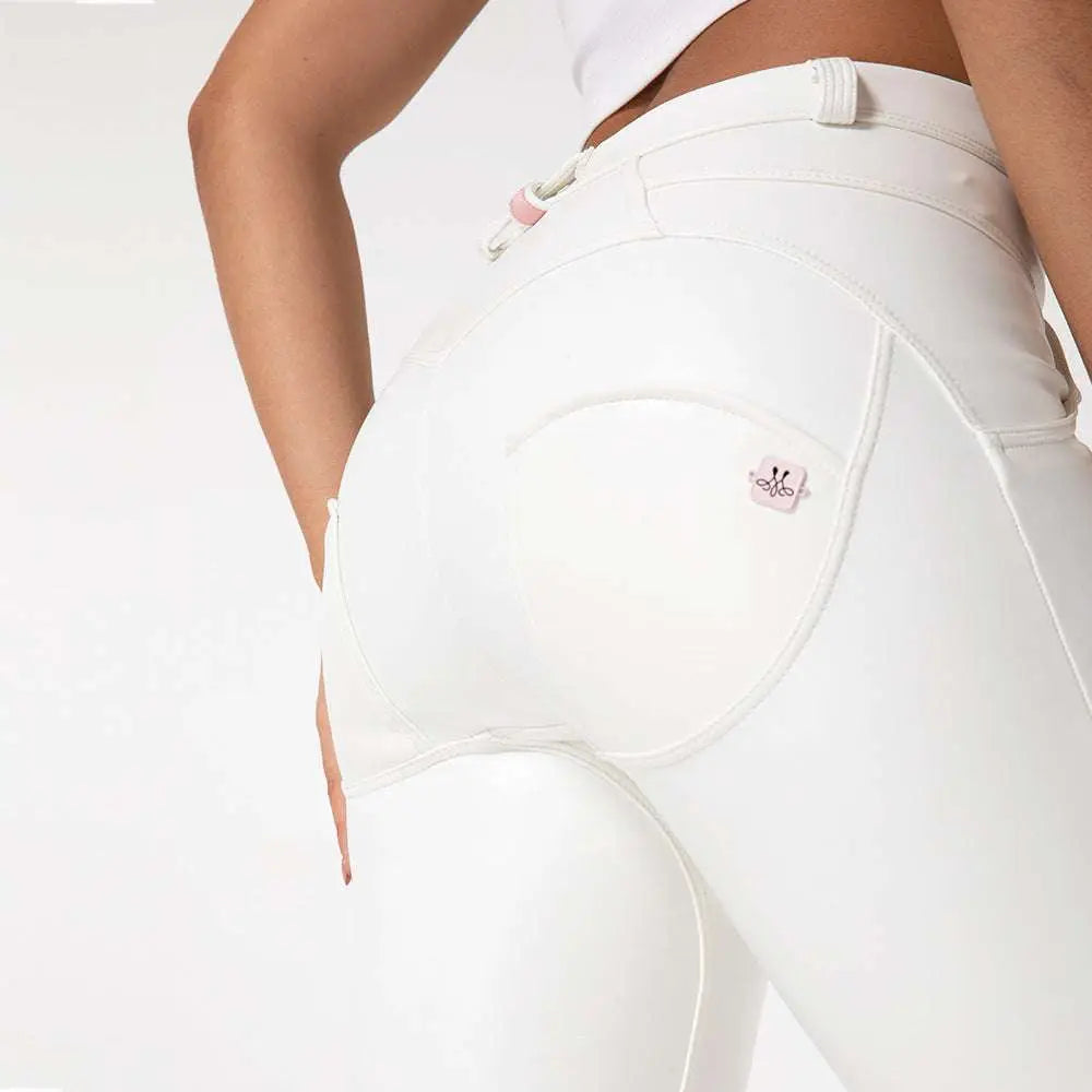 White PU Leather High Waisted Skinny Pants