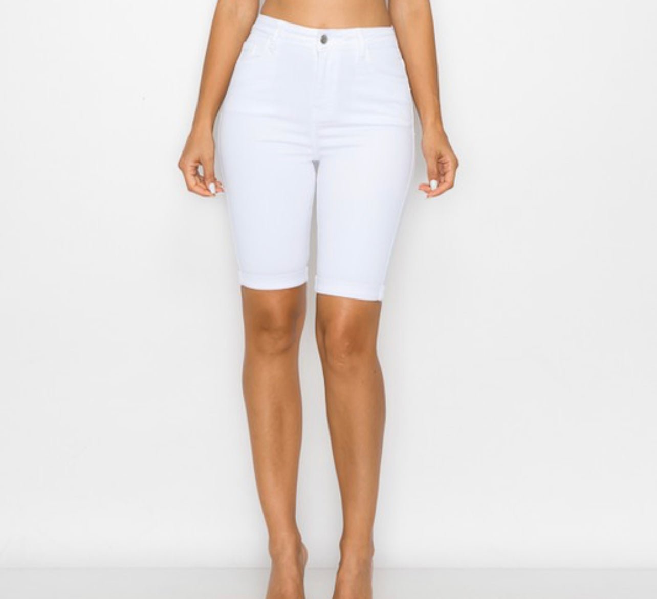 Women's Plus Size White Bermuda Shorts