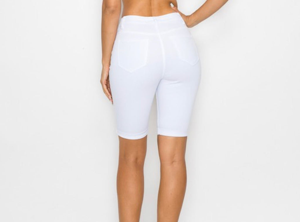 Women's Plus Size White Bermuda Shorts