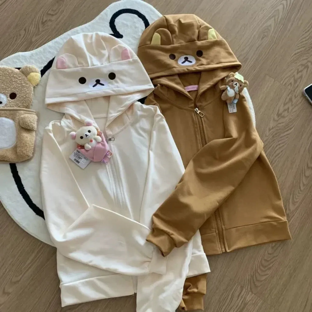 Y2K Harajuku Kawaii Hoodie – Sweet Soft Girl Zipper Cartoon Jacket